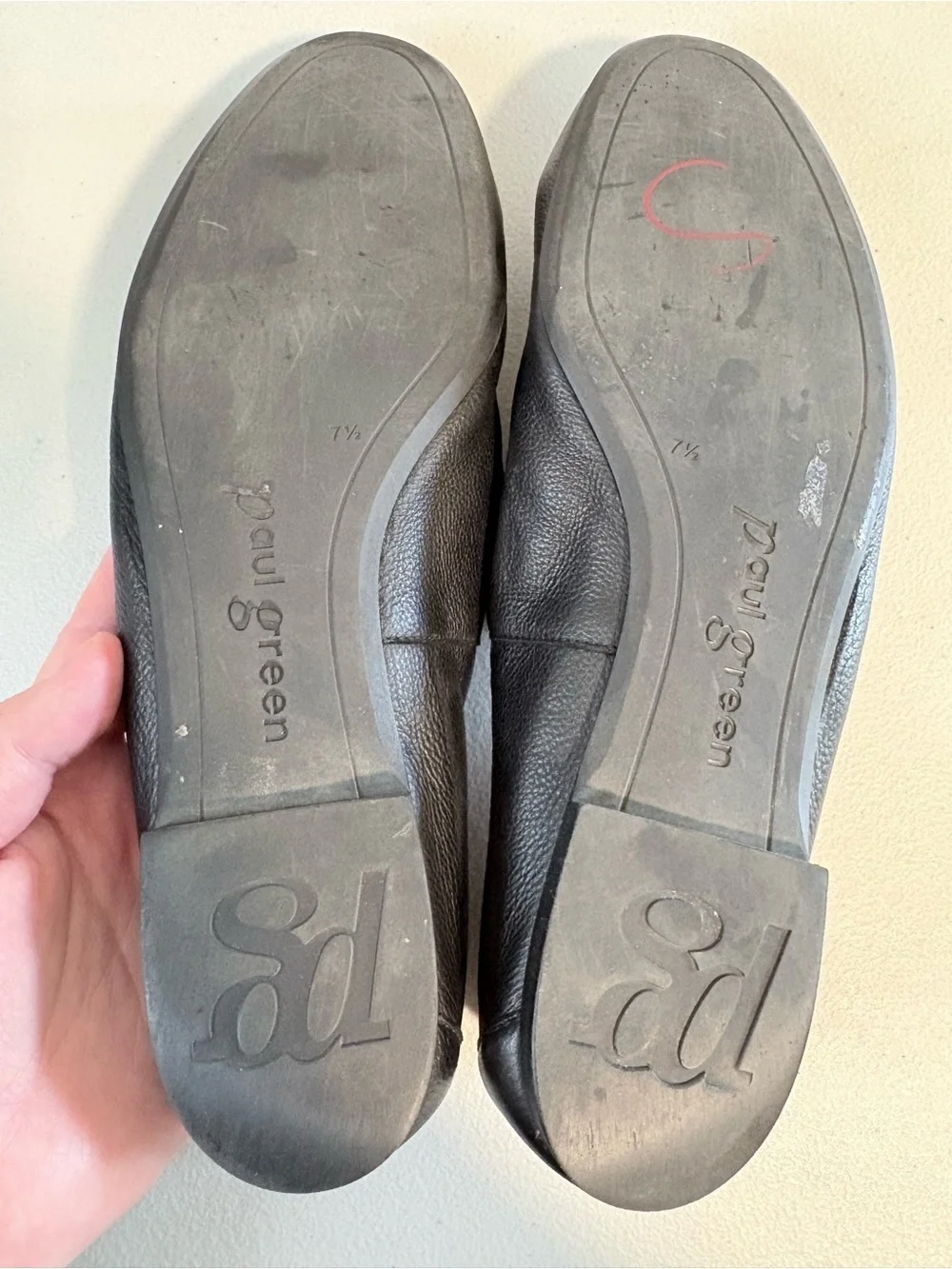 Paul Green Daphne Horsebit Loafers Black Leather Flats Comfort Shoes 7.5